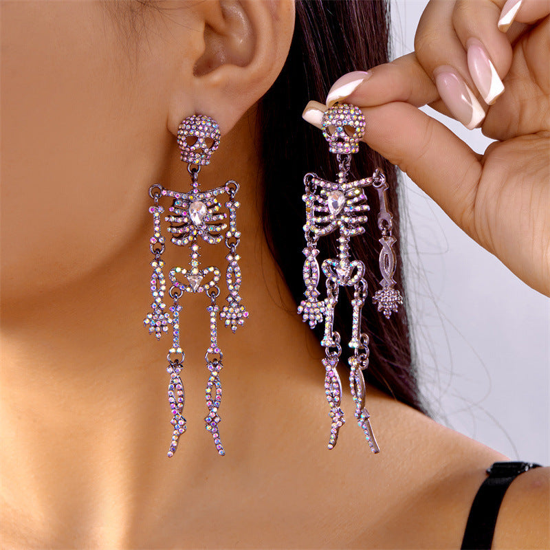 Halloween Shiny Rhinestone Drop Earrings DP25G431