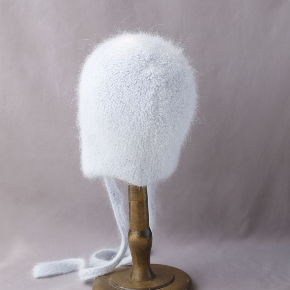 Soft Fuzzy Earflap Knit Hat Chin Ties 6W6HAT705