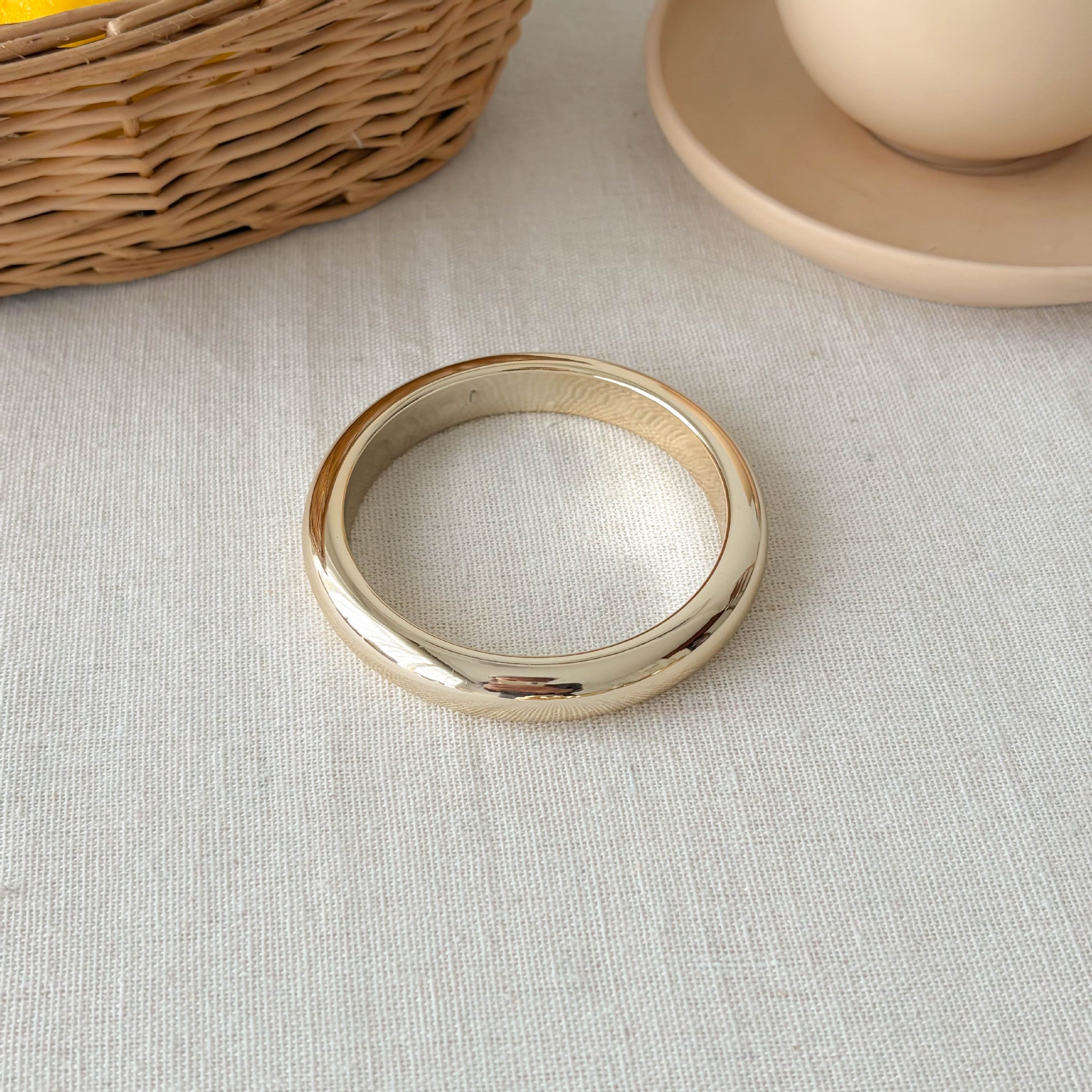 Chunky Gold Plated Irregular Statement Open Bracelet 6W6JBR582