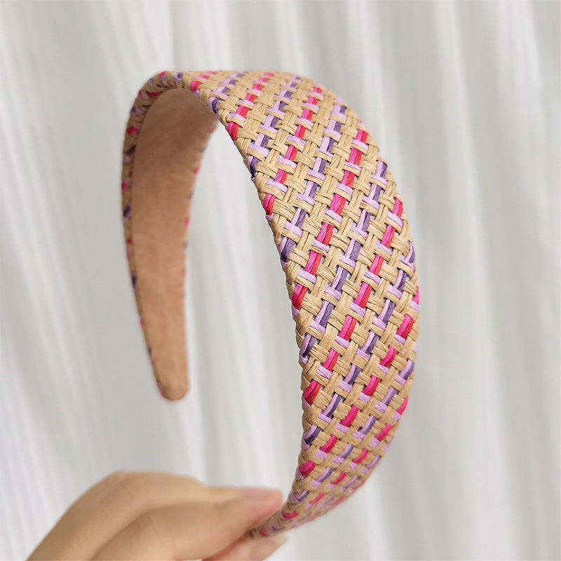 Stylish Color Block Woven Wide Headband MK2SPM6W6HBD04