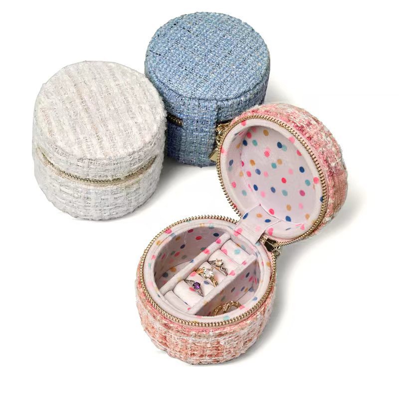 Mini Round Travel Jewelry Box - DippedShop Wholesale - #3907