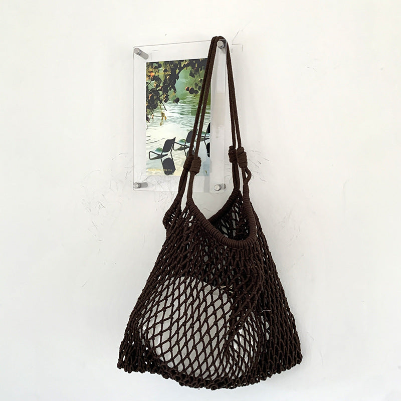 Crochet Mesh Shoulder Bag - DippedShop Wholesale - #6627