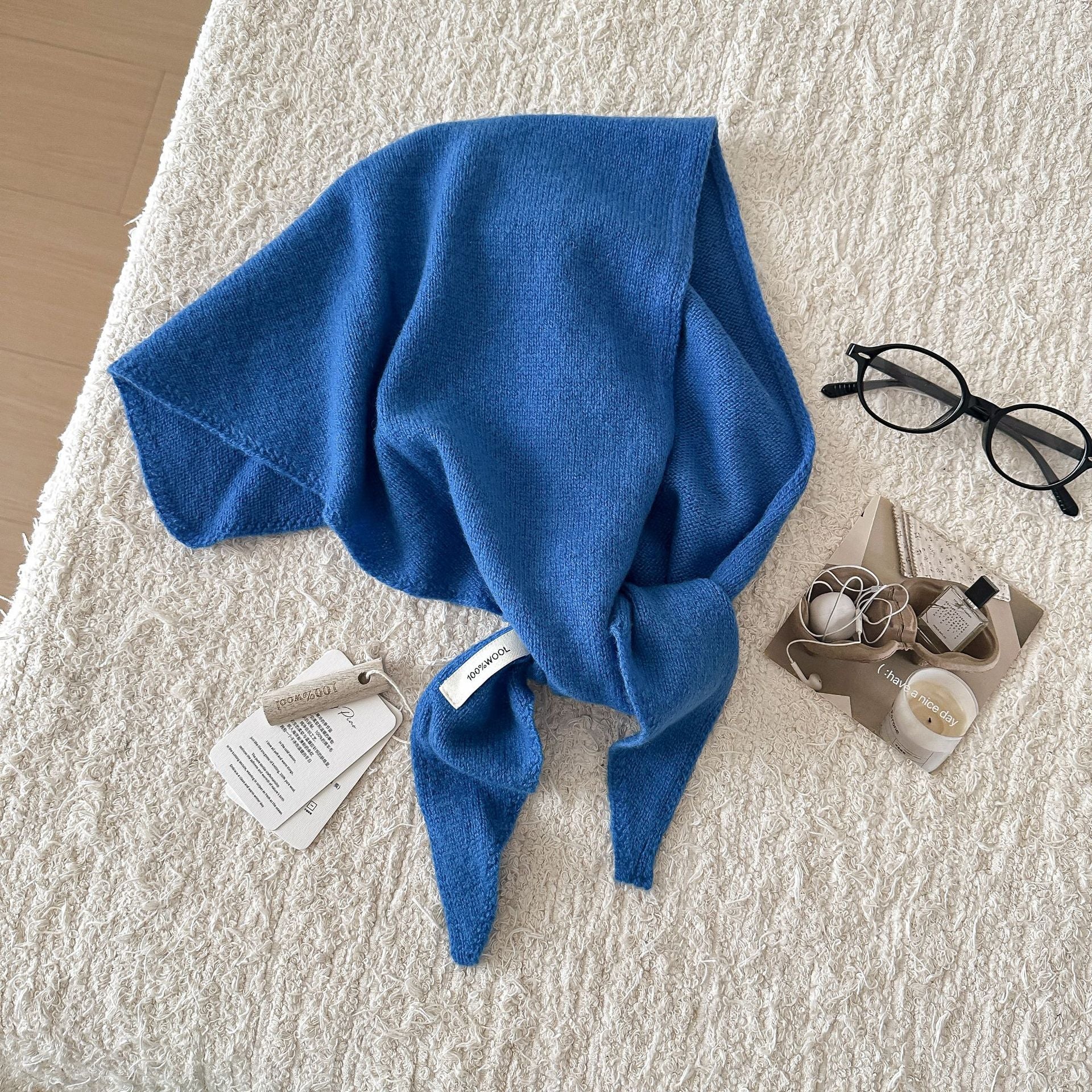 Trendy Solid Color Knit Headscraf Triangle Scarf 6W6NSC91