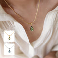 French Teardrop Pendant Snake Chain Necklace 6W6JNC1075