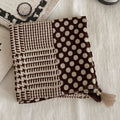 Polka Dot Paisley Print Tassel Neck Scarf MK2BK6W6HHS26
