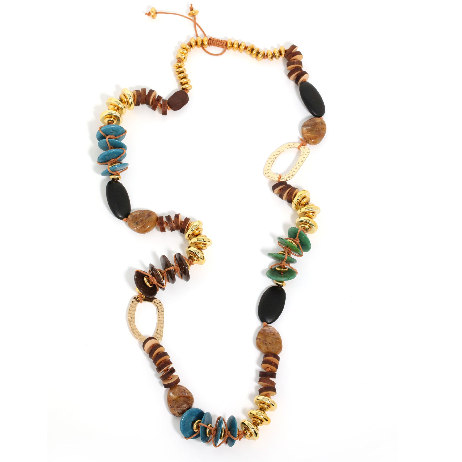 Boho Beaded Color Block Necklace - DippedShop Wholesale - #5411