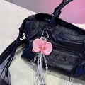 Sweet Oversize Phalaenopsis Tassel Keychain Bag Charm 6W10BBC395