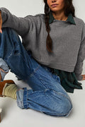 Solid Round Neck Sweater - DippedShop Wholesale - #9411