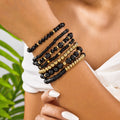 Retro Wooden Bead Strtchy Multi-Layer Bracelets 6W6JBR503