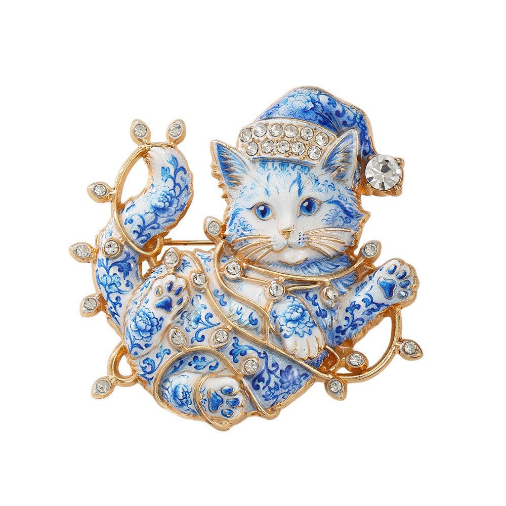 Christmas Series Enamel Rhinestone Brooch 6W6JPB63