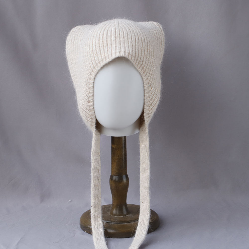 Cute Cat Ear Angora Knit Bonnet 6W6HAT690