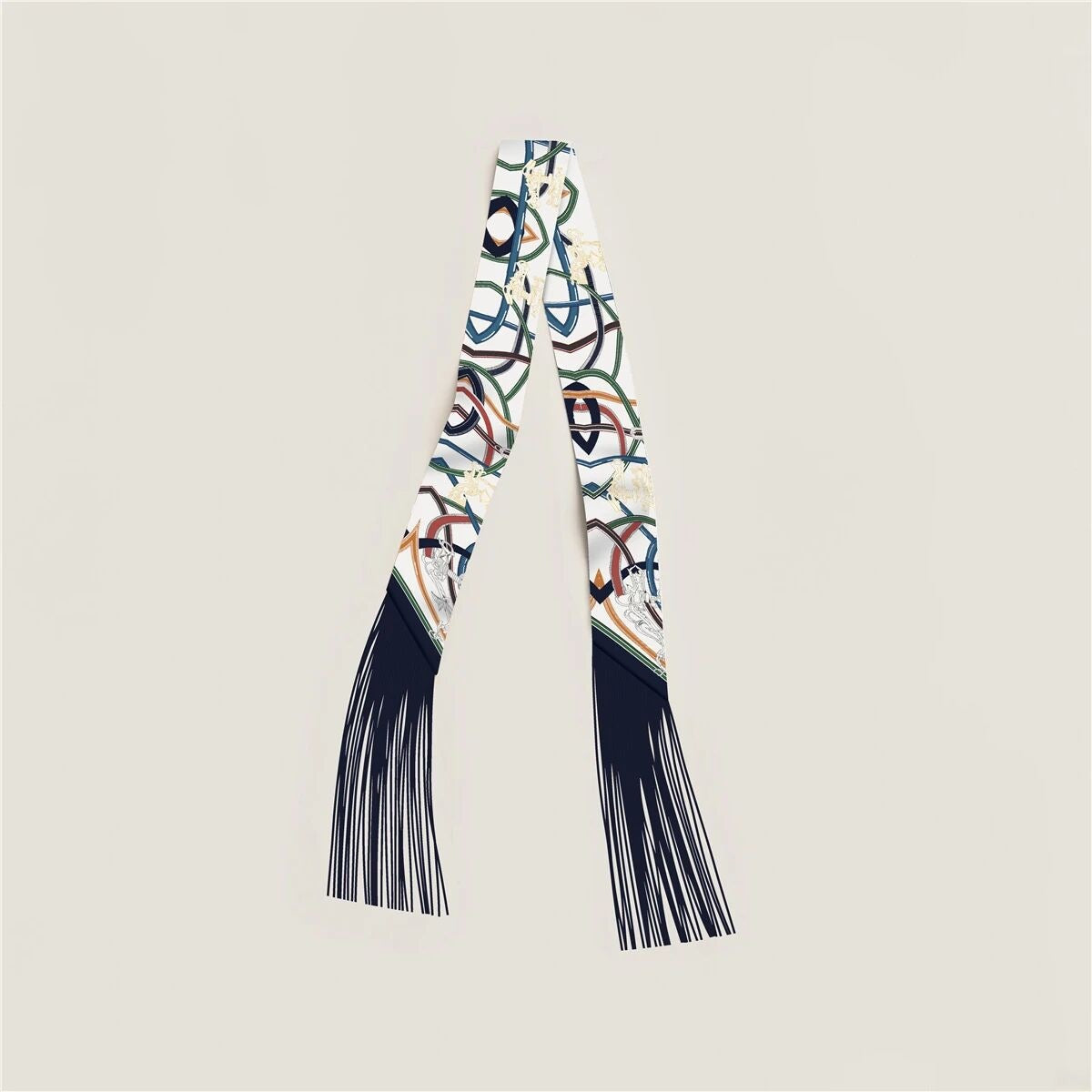 Fresh Color Block Persimmon Print Silk Scarf 6W6NSI219
