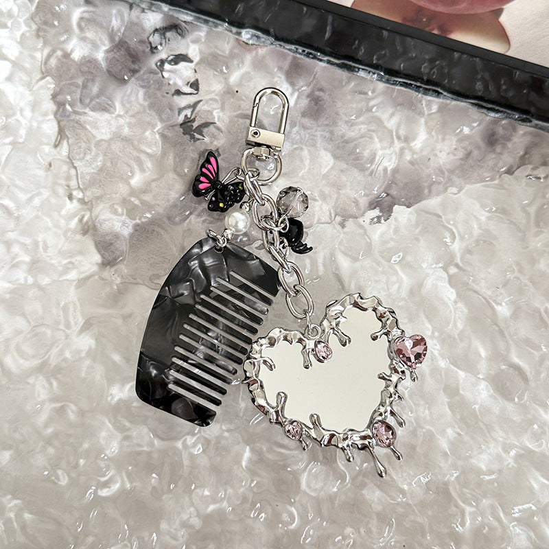 Heart Mirror Bag Charm - DippedShop Wholesale - #4099