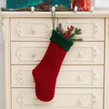 Christmas Cable Knit Stocking Hanging Gift Pouch 6W8FSO896