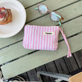 Stylish Color Block Striped Mini Makeup Bag MK2BW6S10BOB53