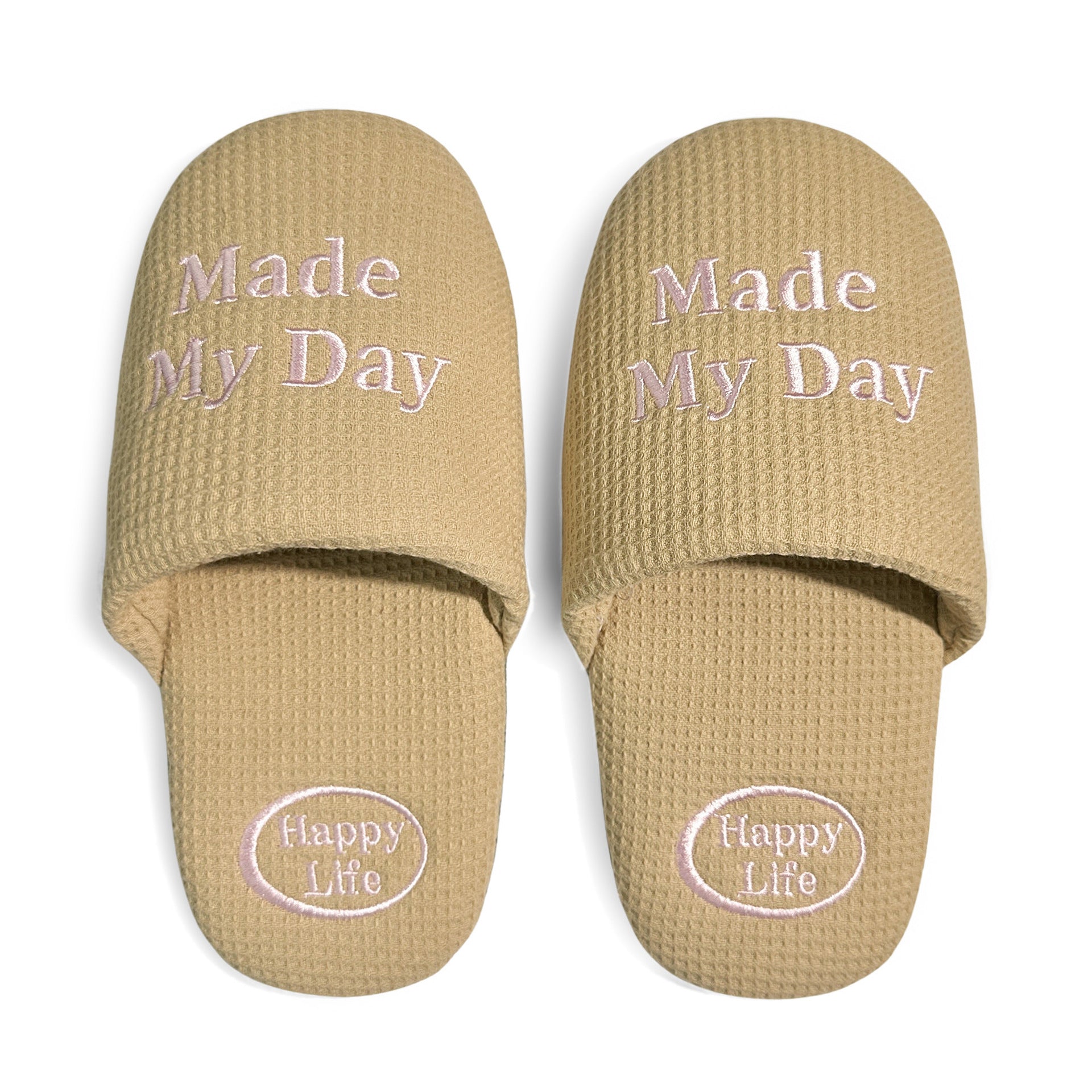 Soft Embroidered Waffle Slippers - DippedShop Wholesale - #0515