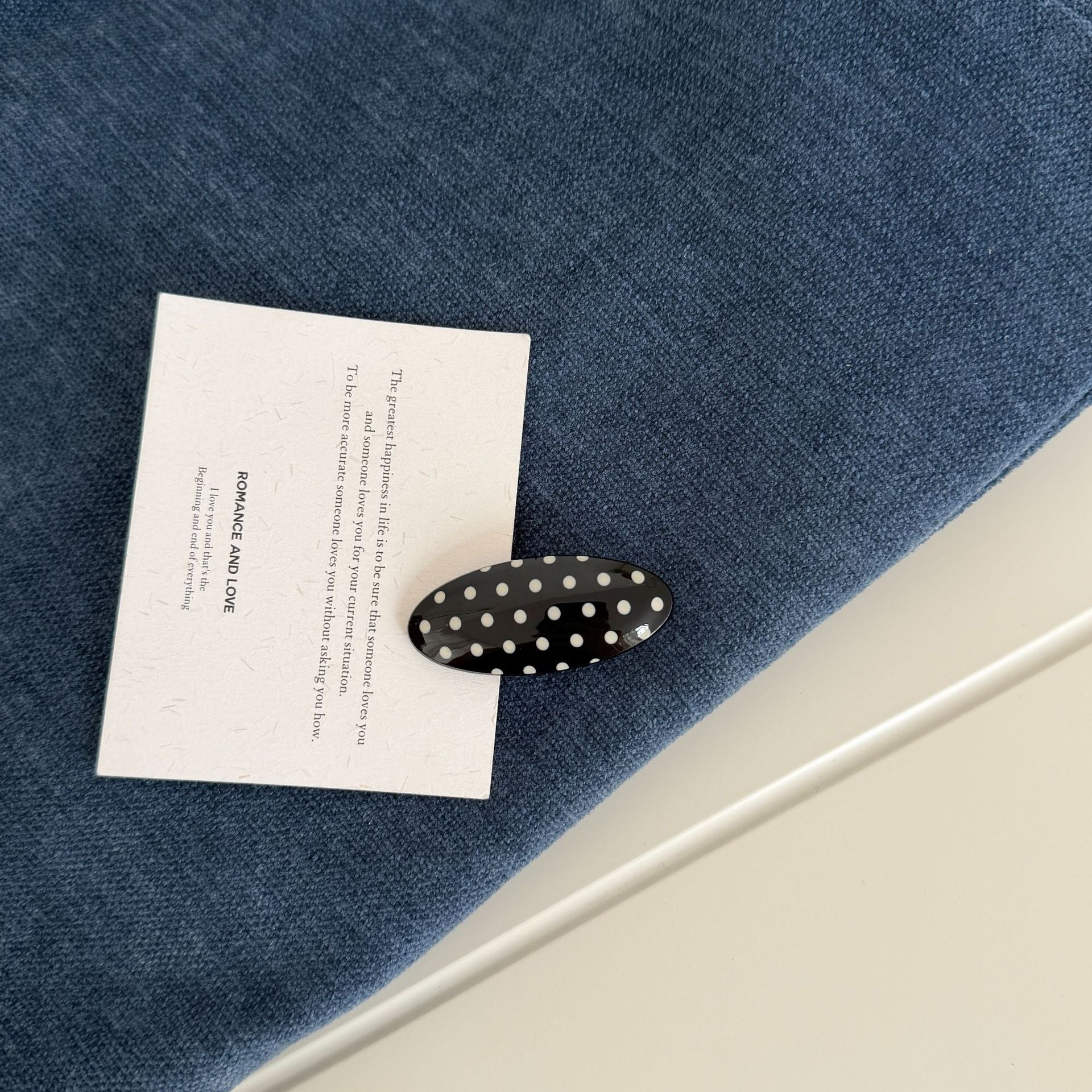 Simple Polka Dots Oval Non Crease Hair Clip 8AS6HCP506L