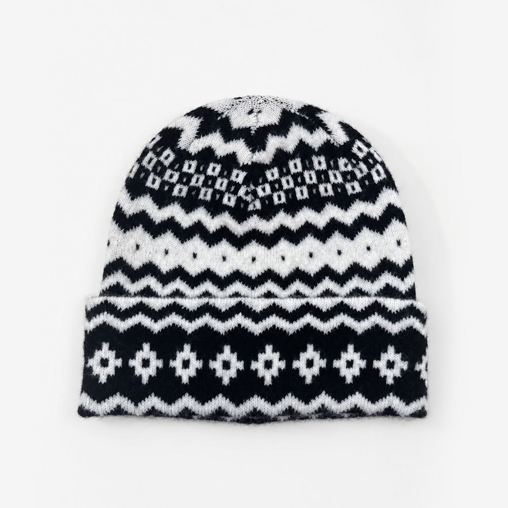 Vintage Fair Isle Warm Knit Beanie Hat 6W6HAT646
