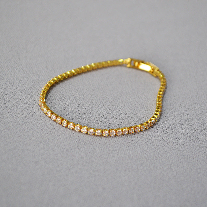 Minimalsit Gold Plated Cubic Zirconia Tennis Bracelet 6W6JBR473