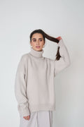 High Collar Loose Sweater - DippedShop Wholesale - #8163