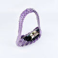 Stylish Solid Color Hand Woven Glitter Sequin Handbag 8CW6BBG514T