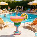 Colorful Beaded Cocktail Cup Keychain Bag Charm 6W10BBC827