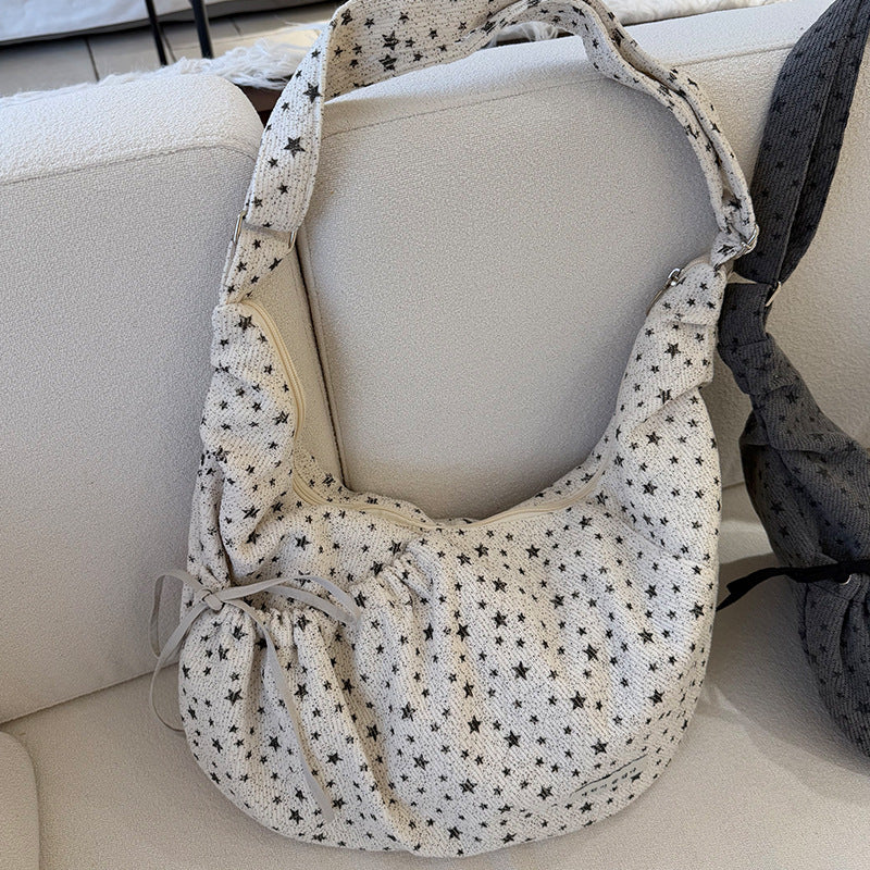 Star Print Dumpling Crossbody Bag - DippedShop Wholesale - #2643