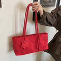 Simple Solid Color Suede Shoulder Bag 6W10BBG1871
