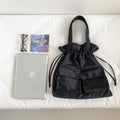 Simple Solid Color Nylon Drawstring Shoulder Bag 6S10BBG1448