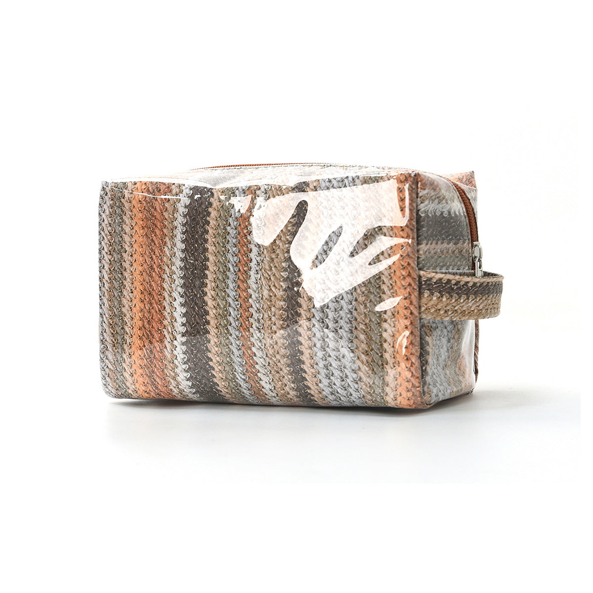Simple Color Block Striped PVC Cosmetic Bag MK2BLW6C5CO07