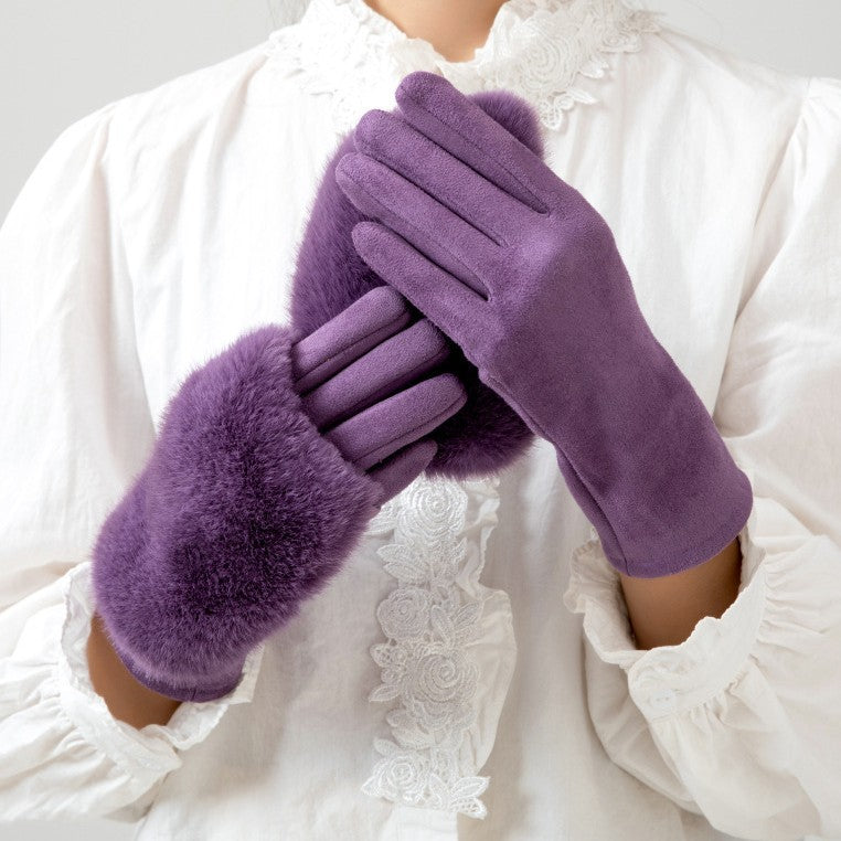 Faux Fur Touchscreen Gloves - DippedShop Wholesale - #7523