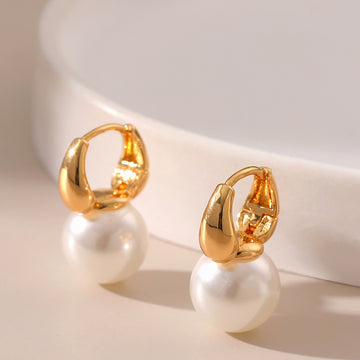 Elegant Pearl Simple Hoop Earrings DPJE1215