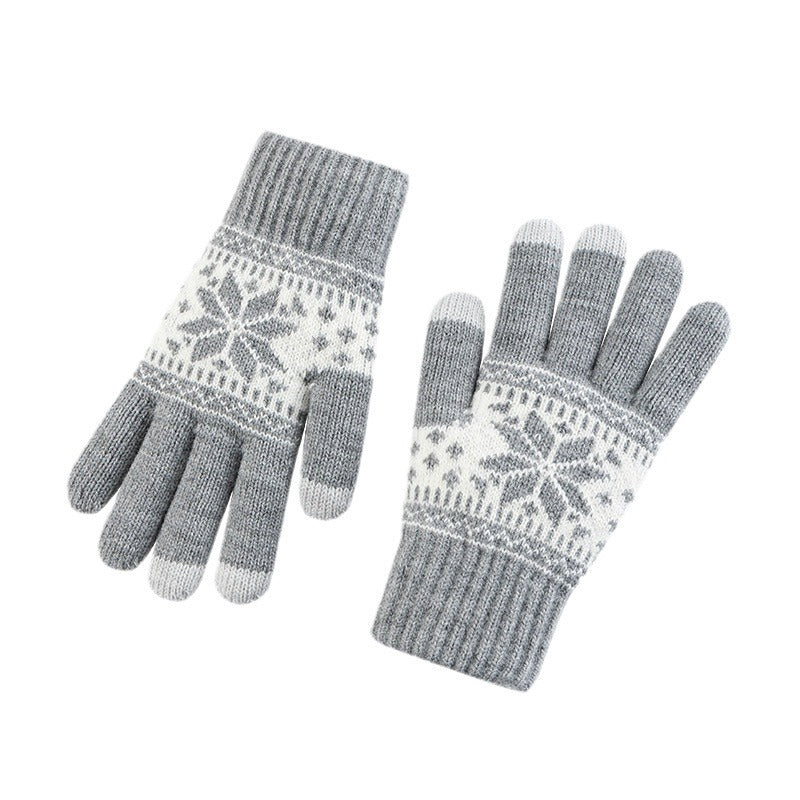 Flower Jacquard Knit Gloves - DippedShop Wholesale - #5091