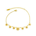 Gold Plated Cute Daisy Statement Anklets 8ZA6JAB21T