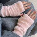 Long Faux Fur Fingerless Gloves - DippedShop Wholesale - #5971