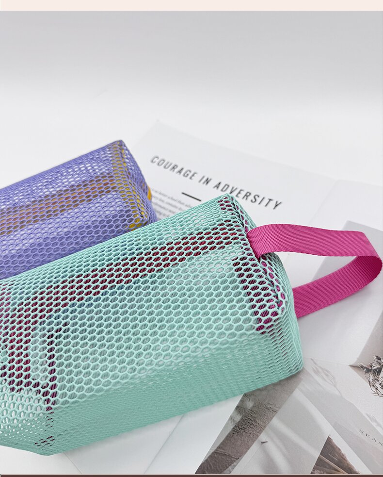 Dopamine Color Block Mesh Large Capacity Makeup Bag MK2BW6S10BOB96