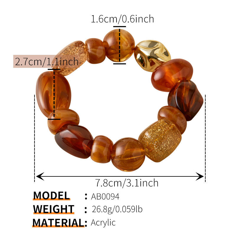 Irregular Acrylic Color Block Bracelet - DippedShop Wholesale - #7235