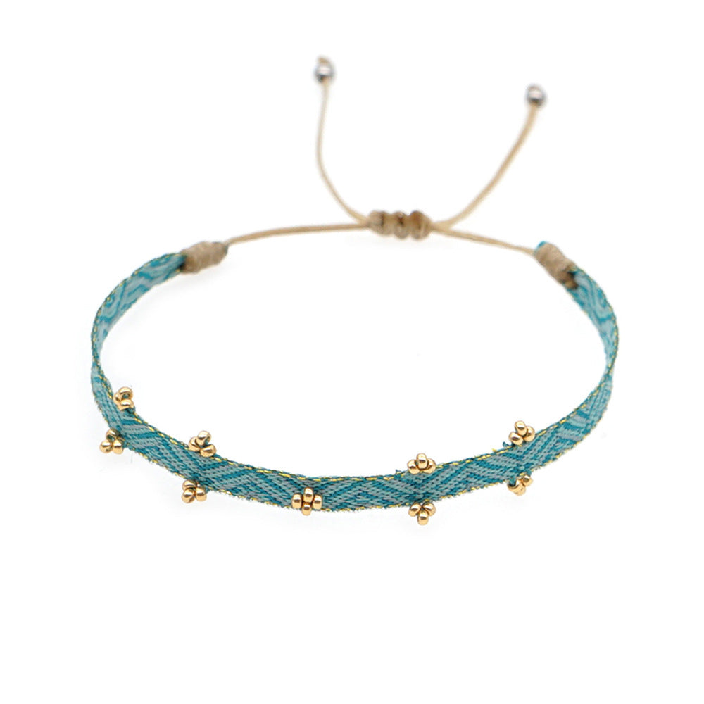 Handmade Seed Bead Braided Adjustable Bracelet 6W6JBR475