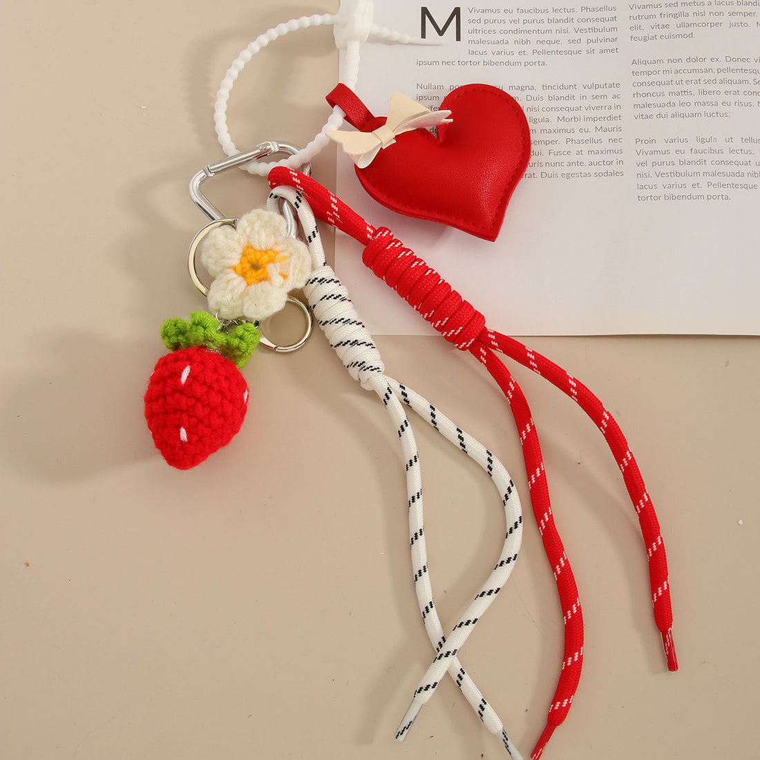 Strawberry Flower Rope Braided Bag Charms DP25B535