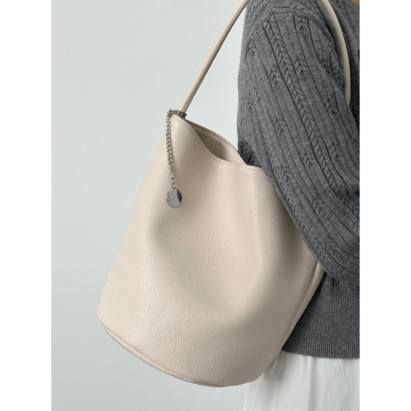Trendy Solid Color Commuter Bucket Shoulder Bag 6W10BBG2017