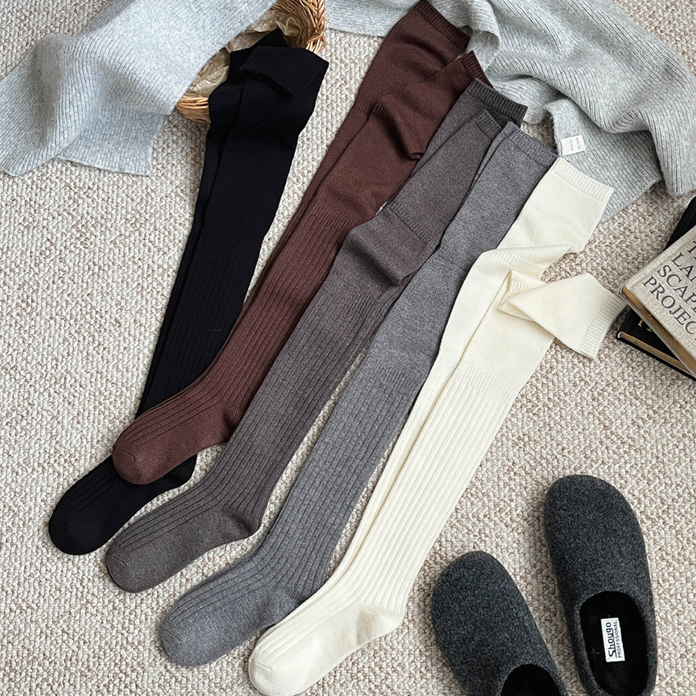 Simple Solid Color Over Knee High Socks 6W8FSO1008