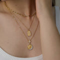 Elegant Disc Sunflower Pendant Choker Necklace 6W6JNC686