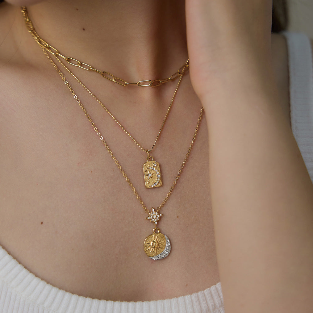 Elegant Disc Sunflower Pendant Choker Necklace 6W6JNC686