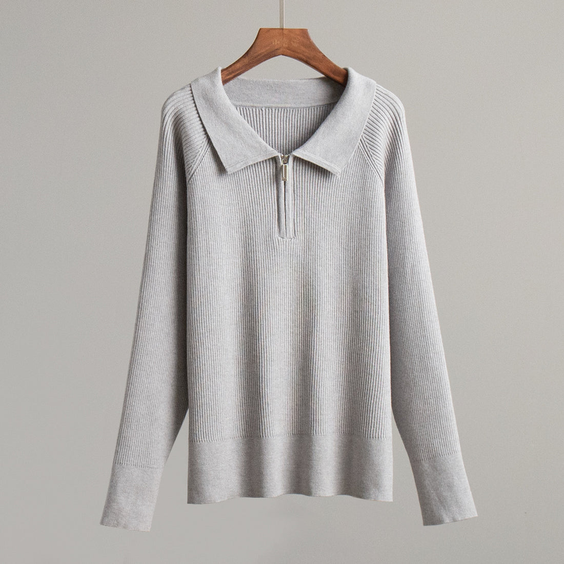 Trendy Polo Collar Solid Color Pullover Sweater DP25H639