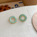 Fashion Hollow Out Resin Round Stud Earrings 6W6JER558