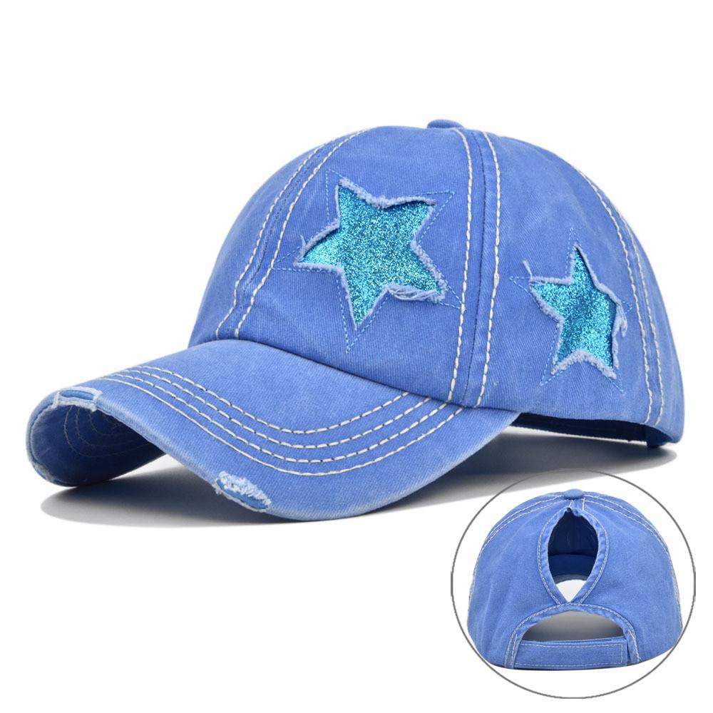 Distressed Star Baseball Cap - DippedShop Wholesale - #3795