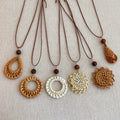 Vintage Straw Pendant Necklace - DippedShop Wholesale - #0931