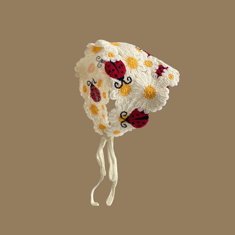 Boho Crochet Floral Headscarf - DippedShop Wholesale - #4931