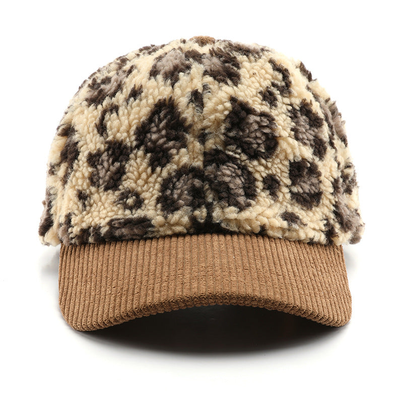 Leopard Sherpa Baseball Cap - DippedShop Wholesale - #7459