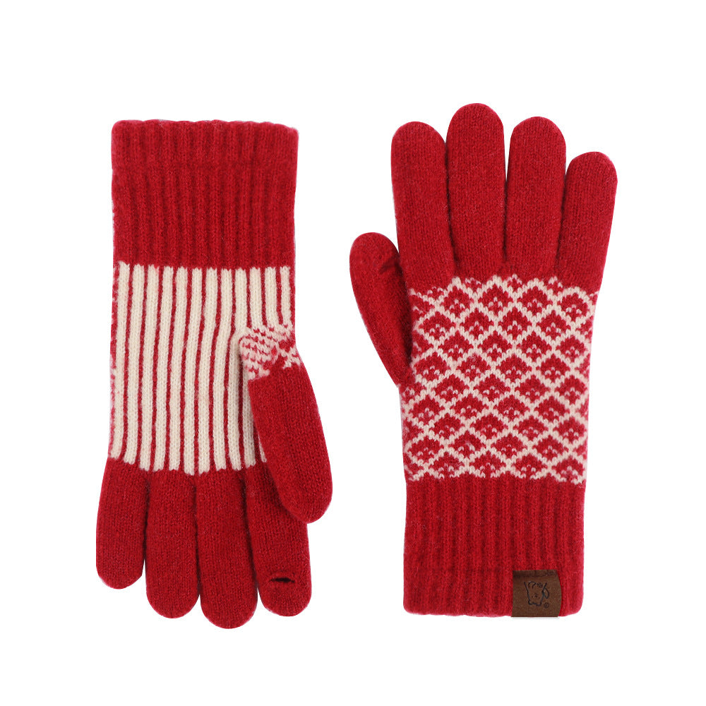 Vintage Jacquard Touch Screen Gloves - DippedShop Wholesale - #0243